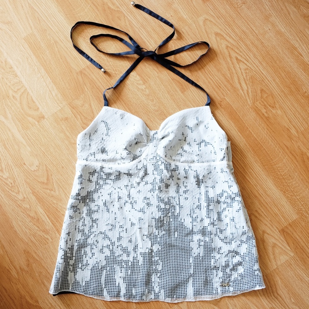 CLEARANCE NWT C.N.C. Silk Camisole w/Ribbon Straps